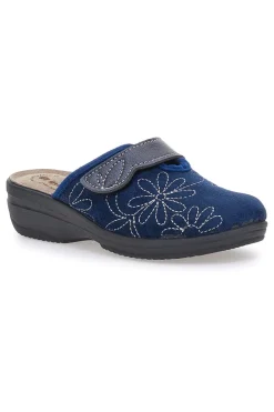 Ciabatte blu con ricamo floreale e chiusura regolabile Inblu 17 LV