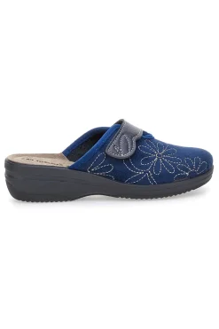 Ciabatte blu con ricamo floreale e chiusura regolabile Inblu 17 LV