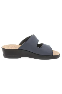 Ciabatte blu con sottopiede in vera pelle, fodera Air Flot e antiscivolo Fly Flot 90630J86CE