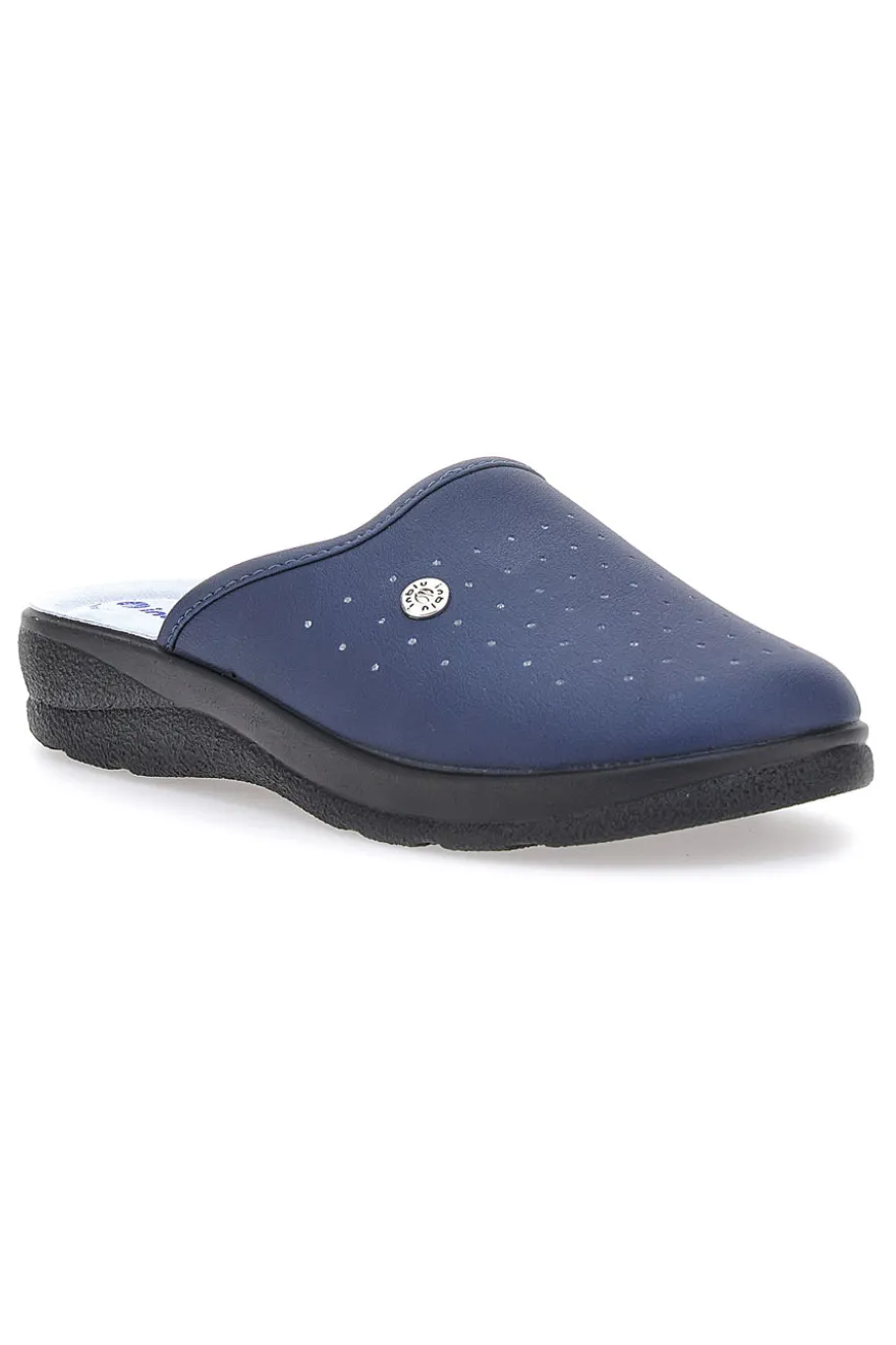 Ciabatte Blu Con Sottopiede in Pelle Inblu 33 Rh