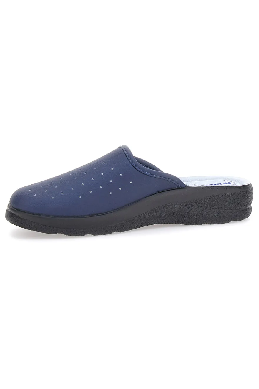 Ciabatte Blu Con Sottopiede in Pelle Inblu 33 Rh