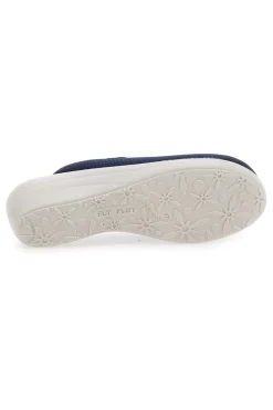 Ciabatte blu con sottopiede in pelle Fly Flot T4368FE