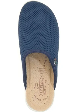 Ciabatte blu con sottopiede in pelle Fly Flot T4368FE