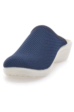 Ciabatte blu con sottopiede in pelle Fly Flot T4368FE