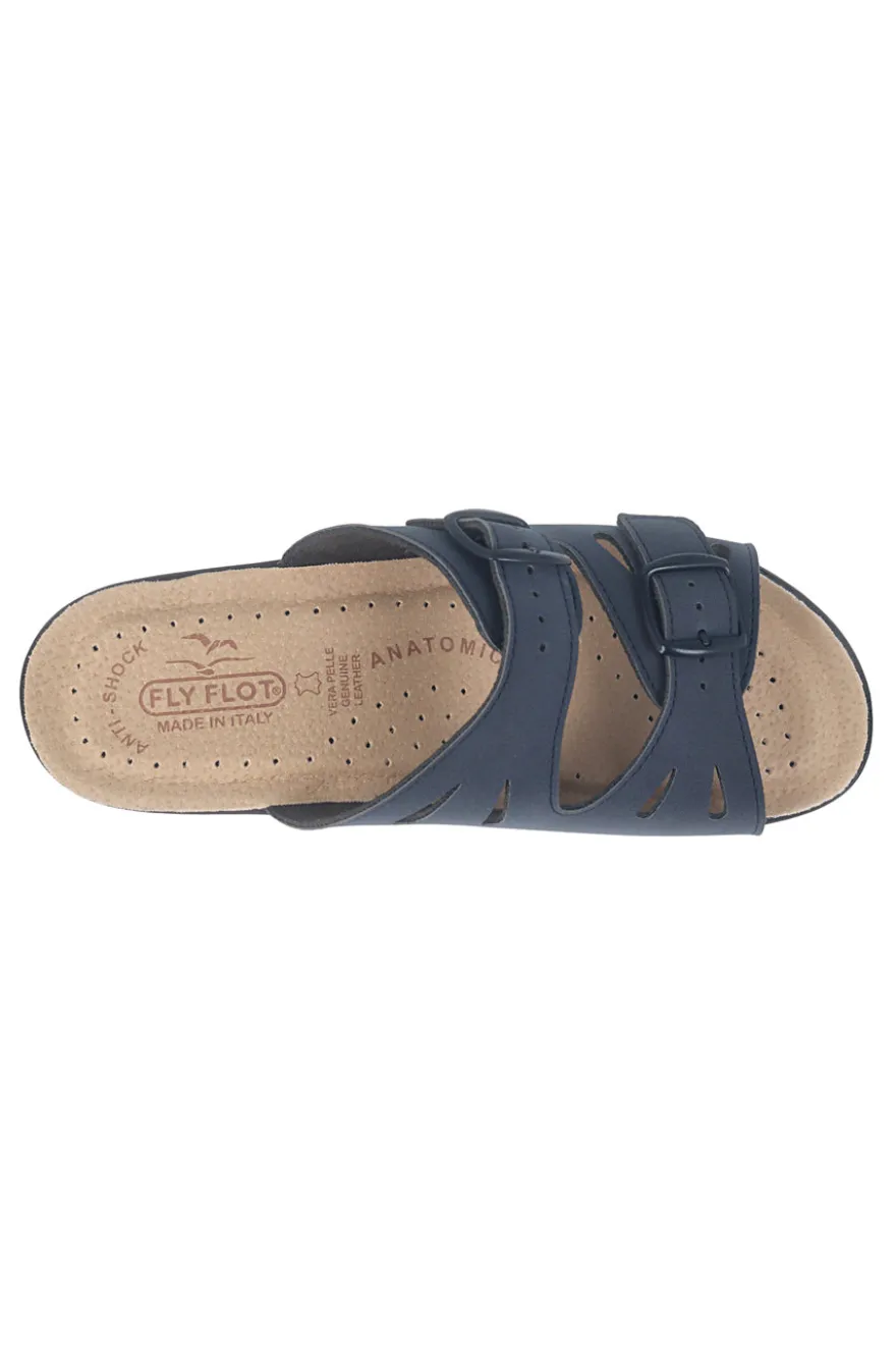 Ciabatte blu con sottopiede in vera pelle antiscivolo Fly Flot 90160008CE