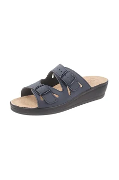 Ciabatte blu con sottopiede in vera pelle antiscivolo Fly Flot 90160008CE