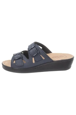 Ciabatte blu con sottopiede in vera pelle antiscivolo Fly Flot 90160008CE