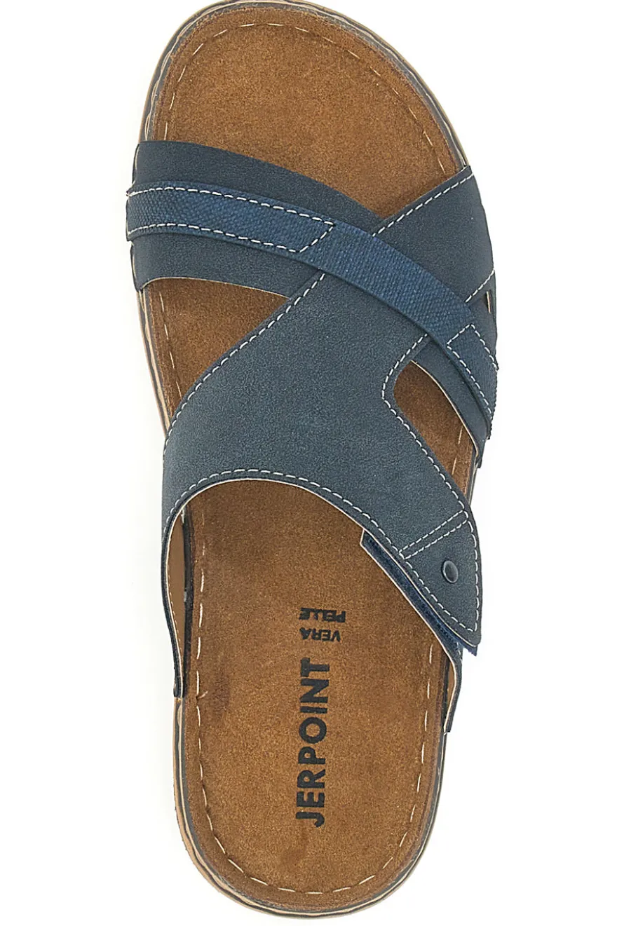 Ciabatte Blu con Sottopiede in Pelle Jerpoint 10104BESY
