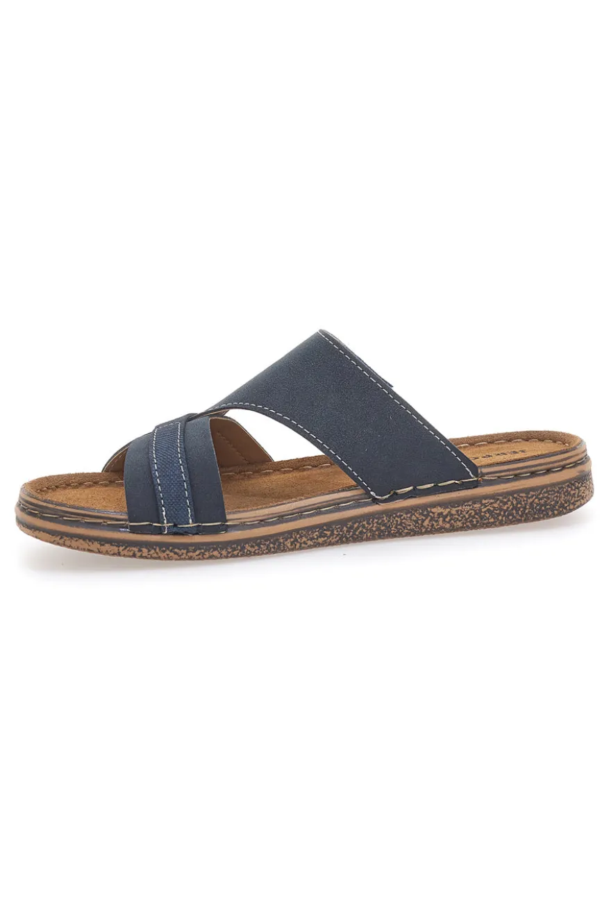 Ciabatte Blu con Sottopiede in Pelle Jerpoint 10104BESY