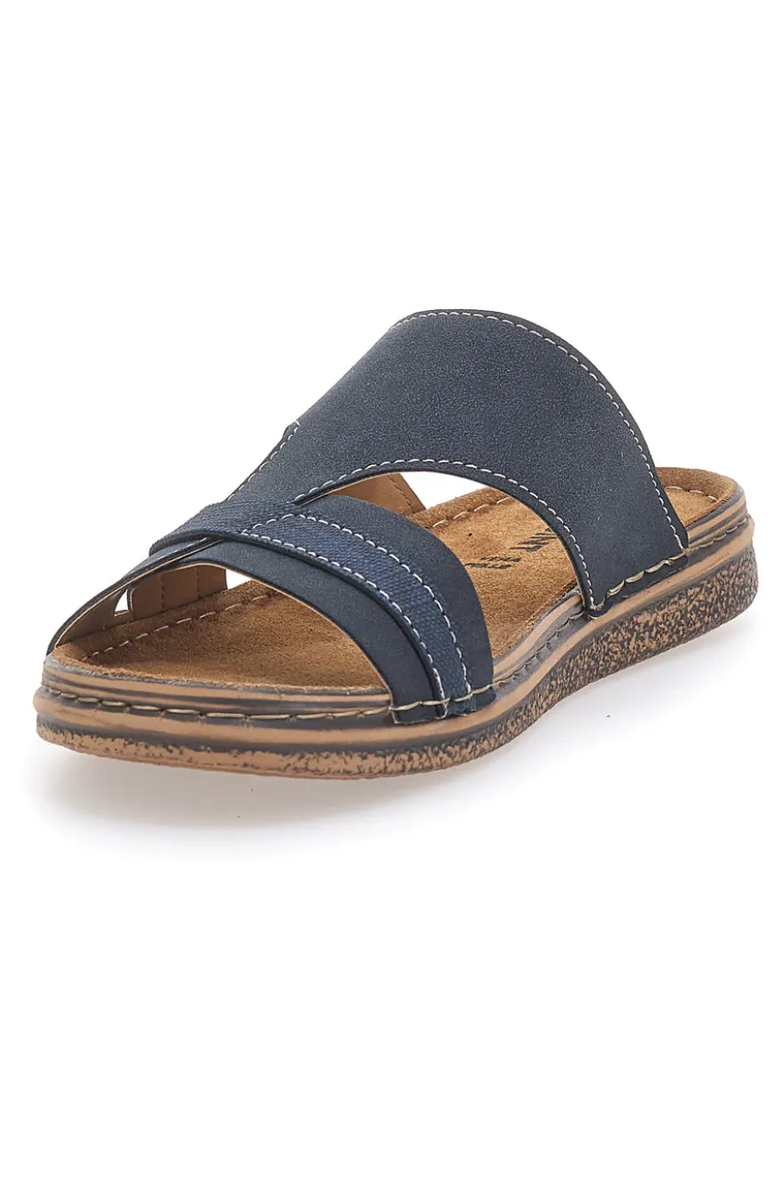 Ciabatte Blu con Sottopiede in Pelle Jerpoint 10104BESY
