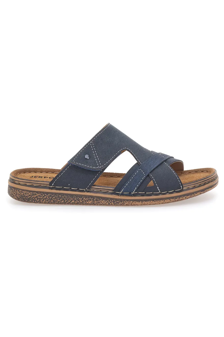 Ciabatte Blu con Sottopiede in Pelle Jerpoint 10104BESY