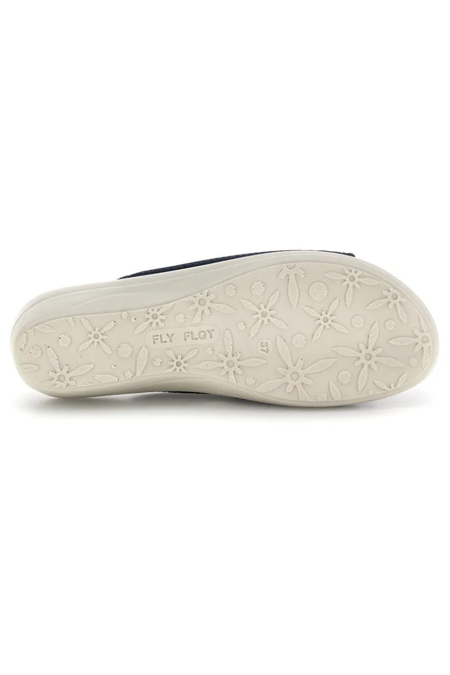Ciabatte blu con sottopiede in vera pelle antiscivolo Fly Flot 90T40429FE