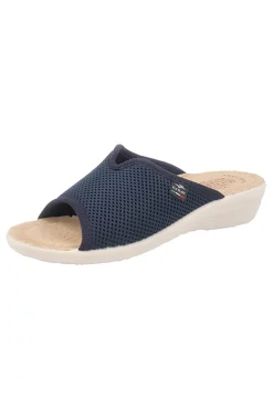 Ciabatte blu con sottopiede in vera pelle antiscivolo Fly Flot 90T40429FE