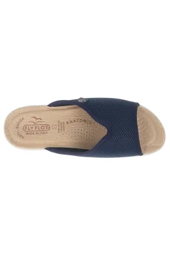 Ciabatte blu con sottopiede in vera pelle antiscivolo Fly Flot 90T40429FE