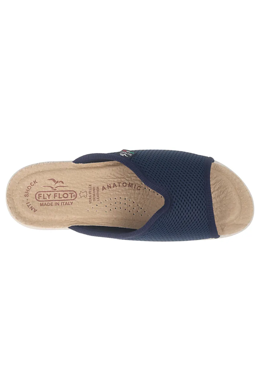 Ciabatte blu con sottopiede in vera pelle antiscivolo Fly Flot 90T40429FE