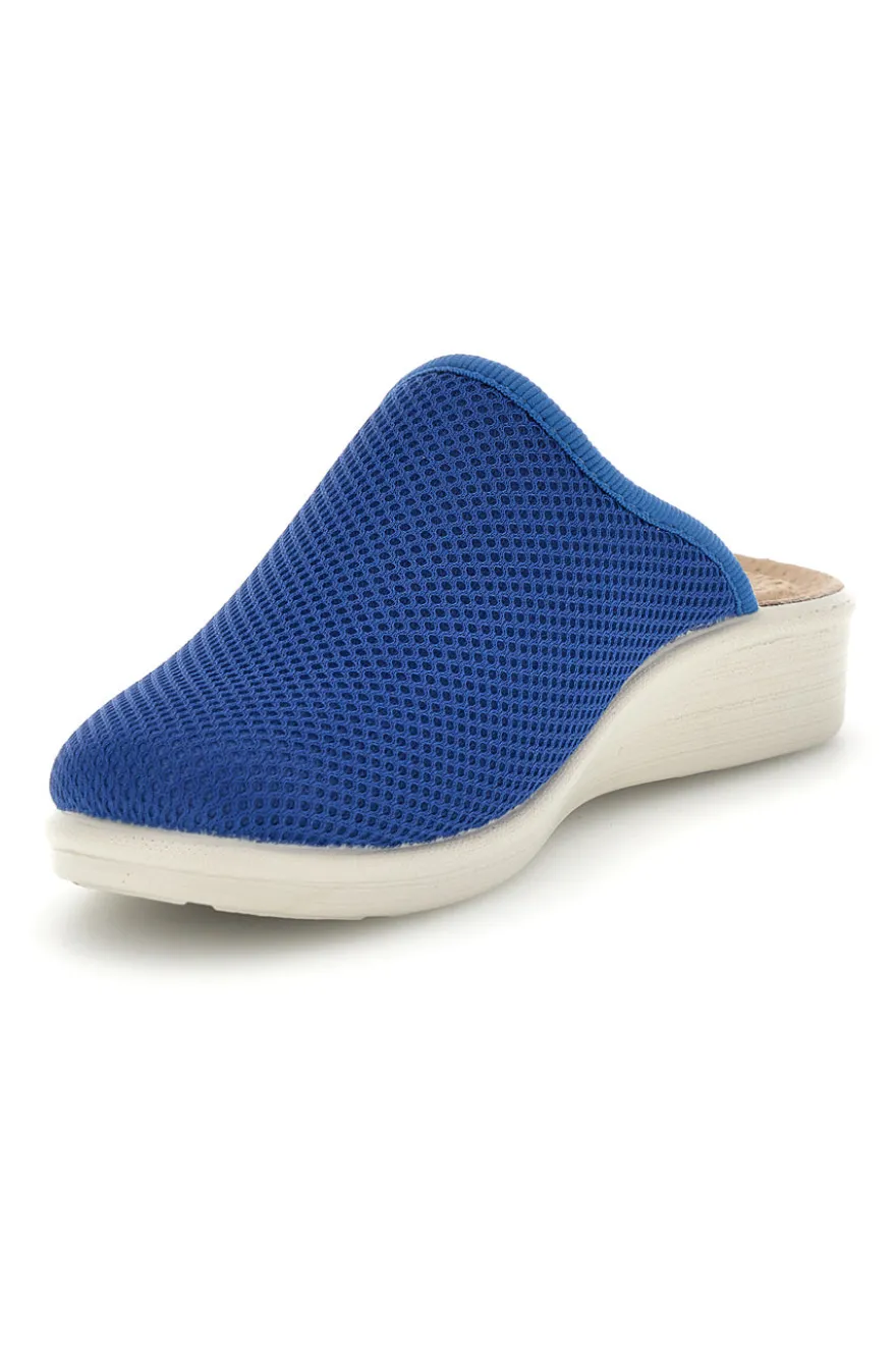 Ciabatte blu con sottopiede in vera pelle antiscivolo Fly Flot 90830368FE