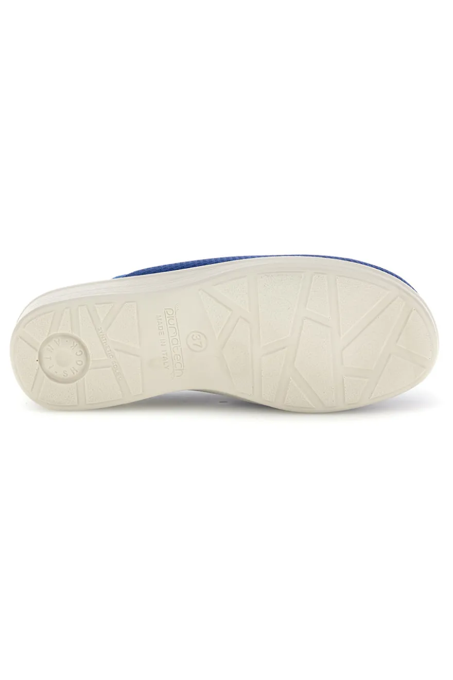 Ciabatte blu con sottopiede in vera pelle antiscivolo Fly Flot 90830368FE
