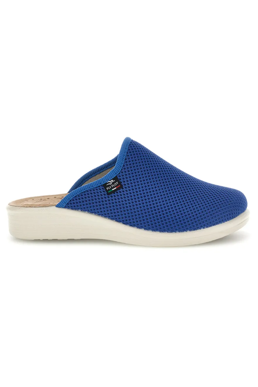 Ciabatte blu con sottopiede in vera pelle antiscivolo Fly Flot 90830368FE