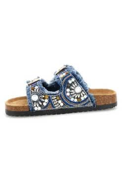 Ciabatte Blu con Strass e Doppia Fibbia Pitt kids 14613