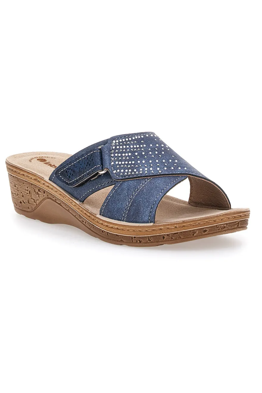 Ciabatte Blu Con Strass Inblu 02 Pv