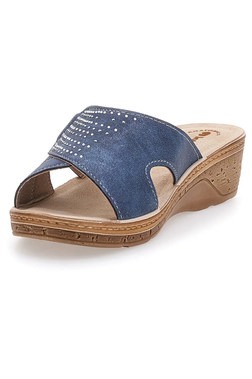 Ciabatte Blu Con Strass Inblu 02 Pv