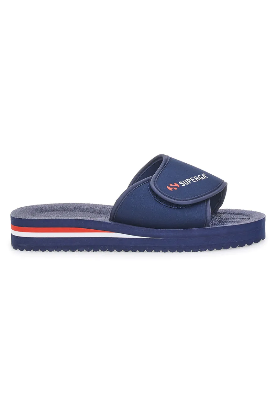 Ciabatte Blu Fascia Regolabile Logo Superga S24E702