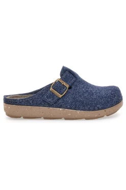 Ciabatte blu in feltro con fibbia decorativa Inblu 27 ED