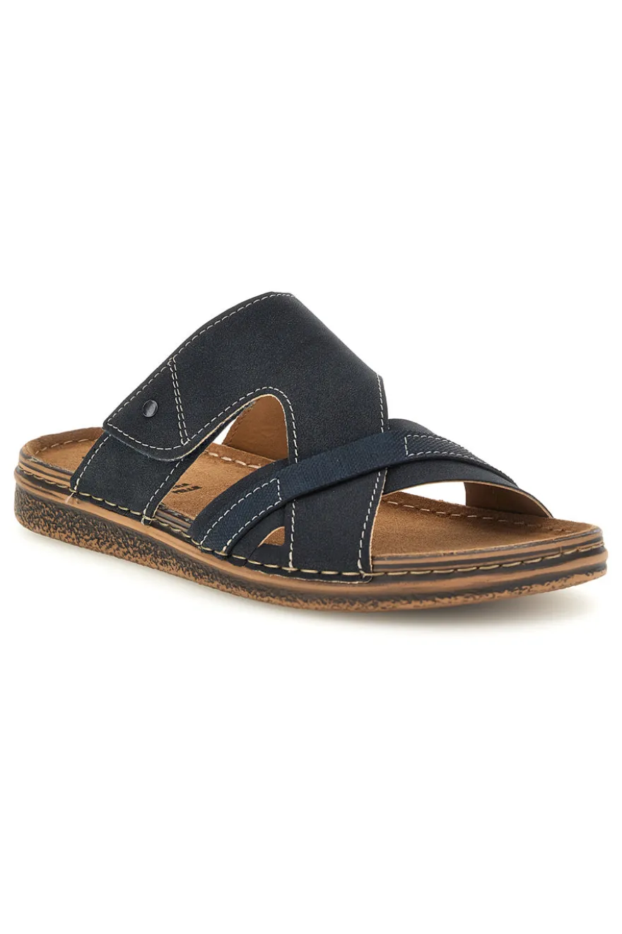 Ciabatte blu in pelle Jerpoint 10104BESY