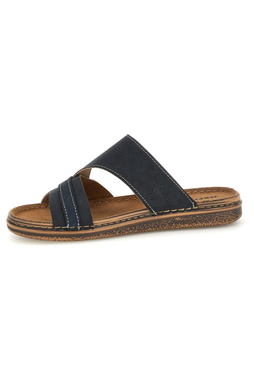 Ciabatte blu in pelle Jerpoint 10104BESY