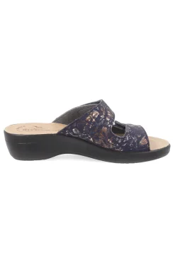 Ciabatte blu in vera pelle anatomiche Fly flot 90T50B18CE
