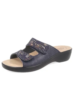 Ciabatte blu in vera pelle anatomiche Fly flot 90T50B18CE