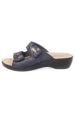 Ciabatte blu in vera pelle anatomiche Fly flot 90T50B18CE