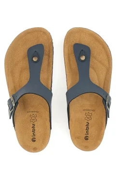 Ciabatte Blu Infradito Con Sottopiede In Vera Pelle Inblu 11 Nu