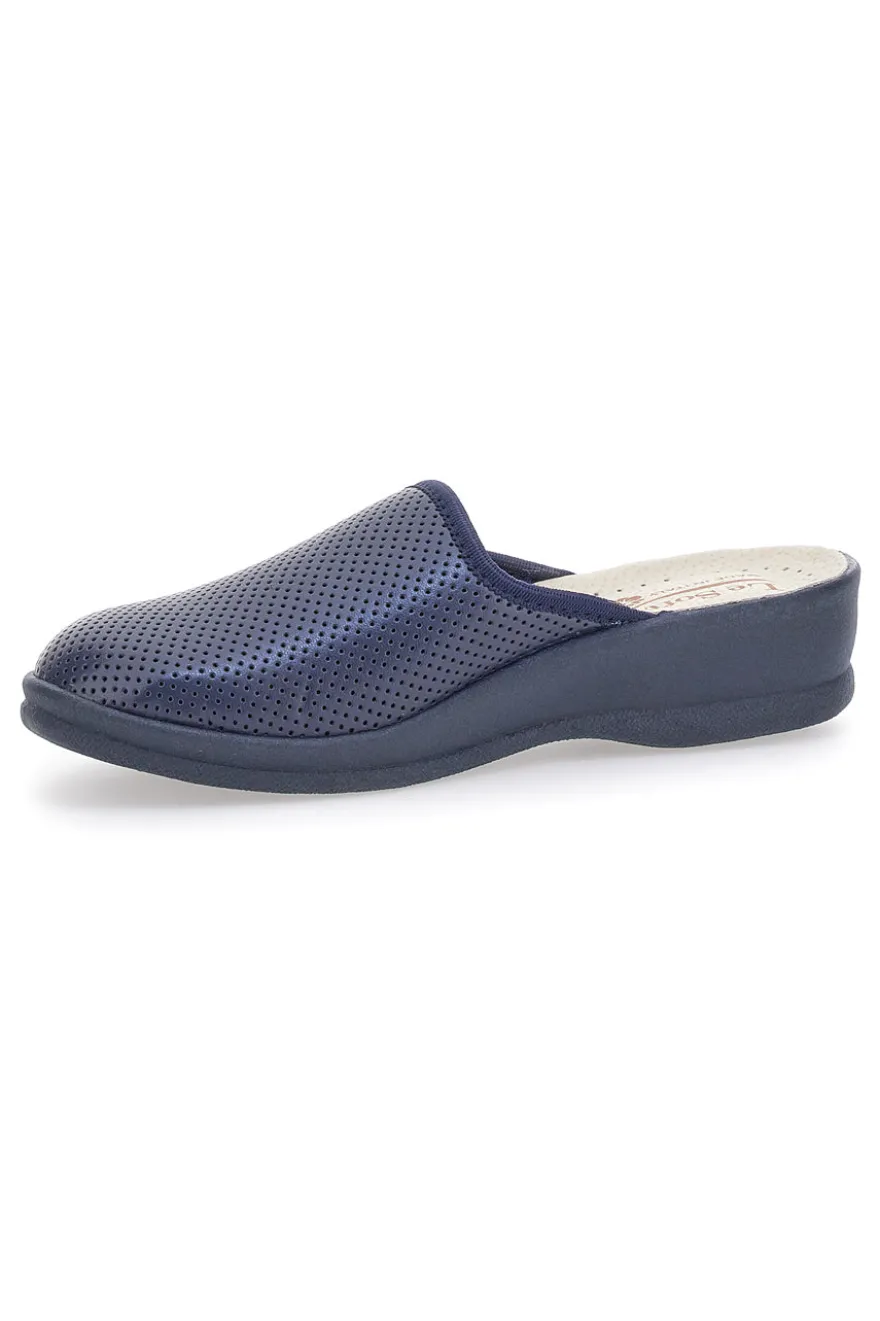 Ciabatte Blu Made In Italy Con Plantare In Vera Pelle Le Soft 824100