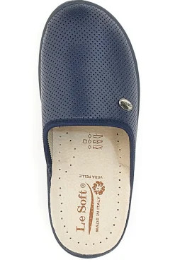 Ciabatte Blu Made In Italy Con Plantare In Vera Pelle Le Soft 824100