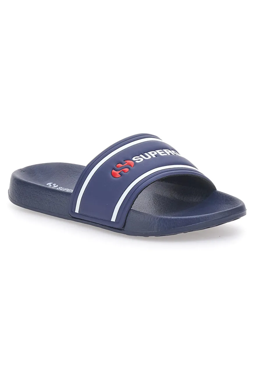 Ciabatte blu navy fascia logata Superga S24S395