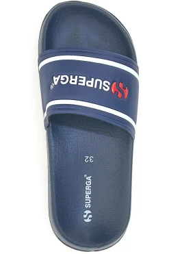 Ciabatte blu navy fascia logata Superga S24S395