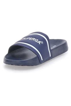 Ciabatte blu navy fascia logata Superga S24S395