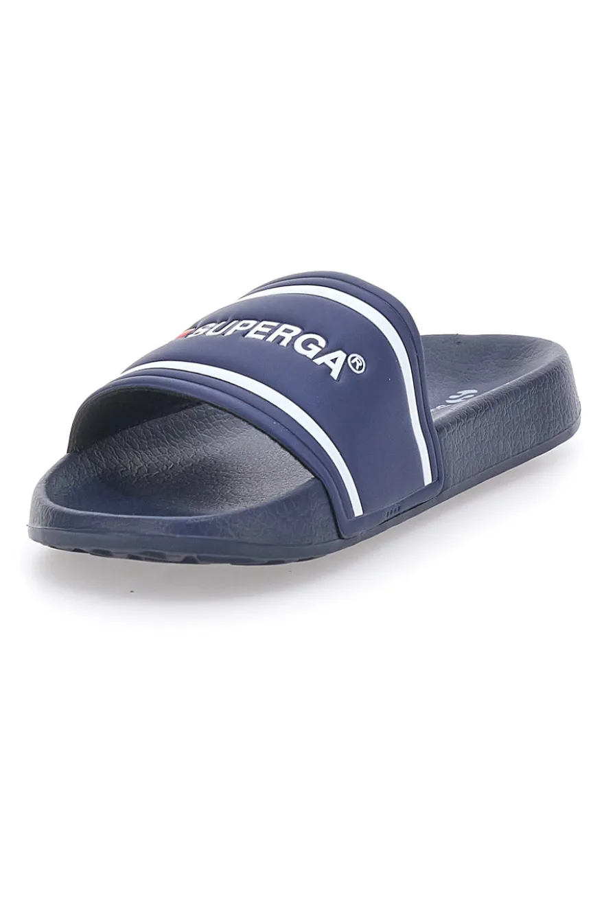 Ciabatte blu navy fascia logata Superga S24S395