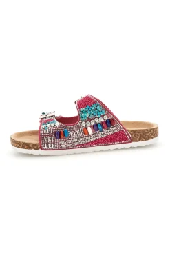 Ciabatte Bordeaux con Strass e Doppia Fibbia Pitt kids 14404