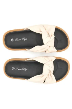 Ciabatte casual Prima Riga 43 Beige con arricciatura