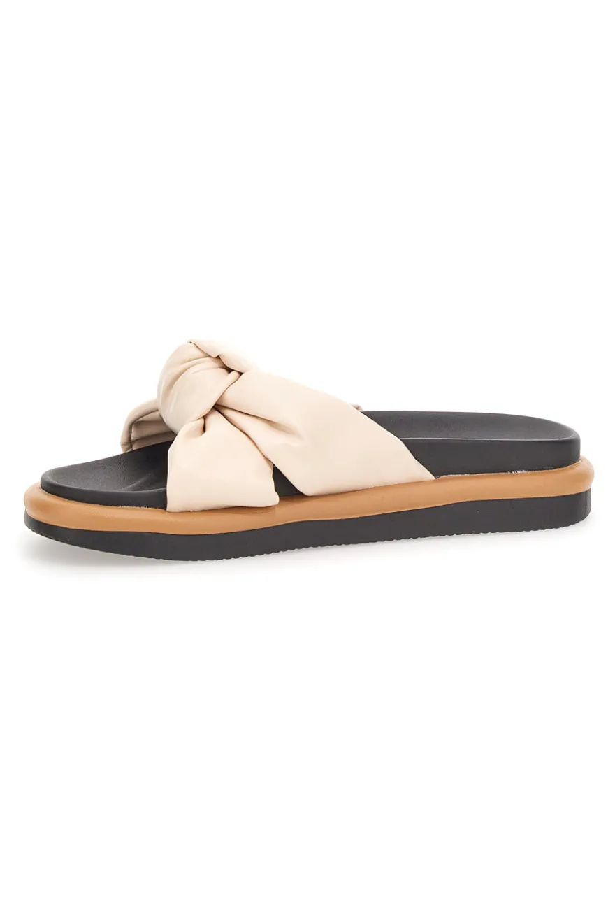 Ciabatte casual Prima Riga 43 Beige con arricciatura