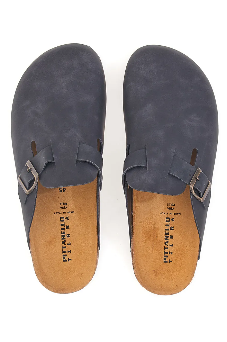 Ciabatte Chiuse Nere con Sottopiede in Pelle Made in Italy PITTARELLO TIERRA 335A013PR
