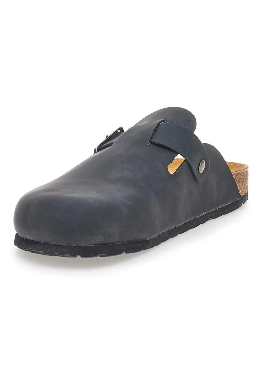 Ciabatte Chiuse Nere con Sottopiede in Pelle Made in Italy PITTARELLO TIERRA 335A013PR