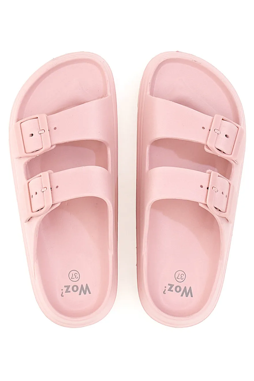 Ciabatte Chunky Rosa Con Doppia Fascia Woz 12