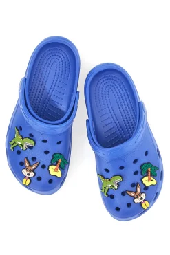 Ciabatte Clog blu con applicazioni dinosauri 2T2L 726