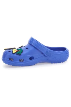 Ciabatte Clog blu con applicazioni dinosauri 2T2L 726