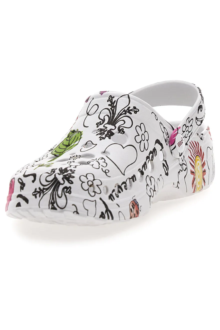 Ciabatte clog da donna multicolor con stampa floreale Woz 6
