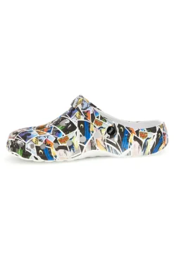 Ciabatte clog multicolore con stampa Woz 2