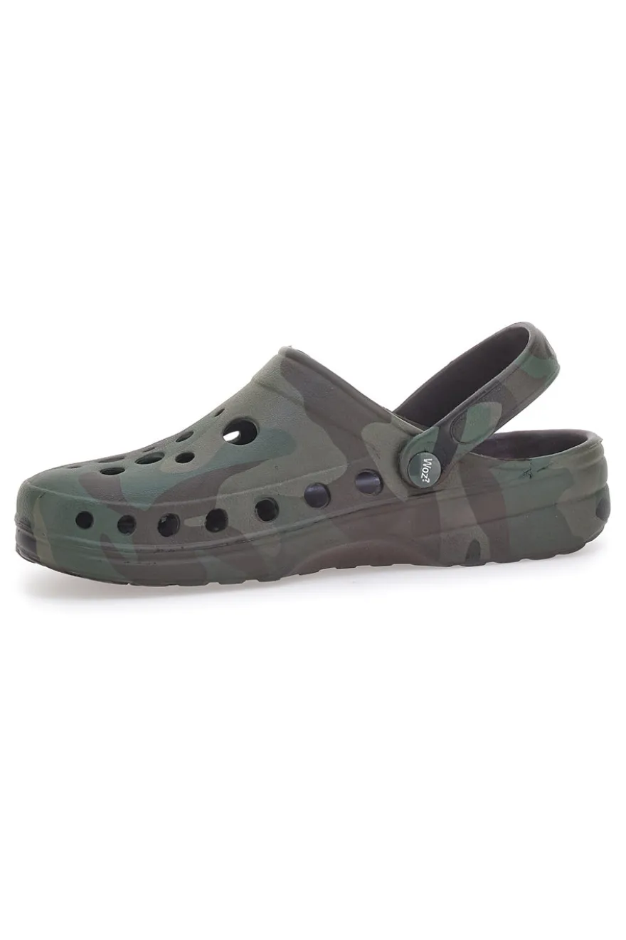 Ciabatte Clog verde militare comode e leggere da uomo Woz 3